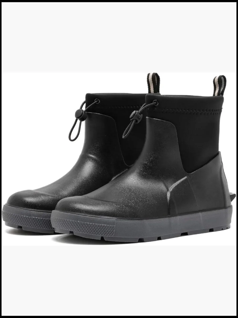 Men's Waterproof Rain Boots Ankle Deck Shoes Non-Slip Rubber Fishing Work